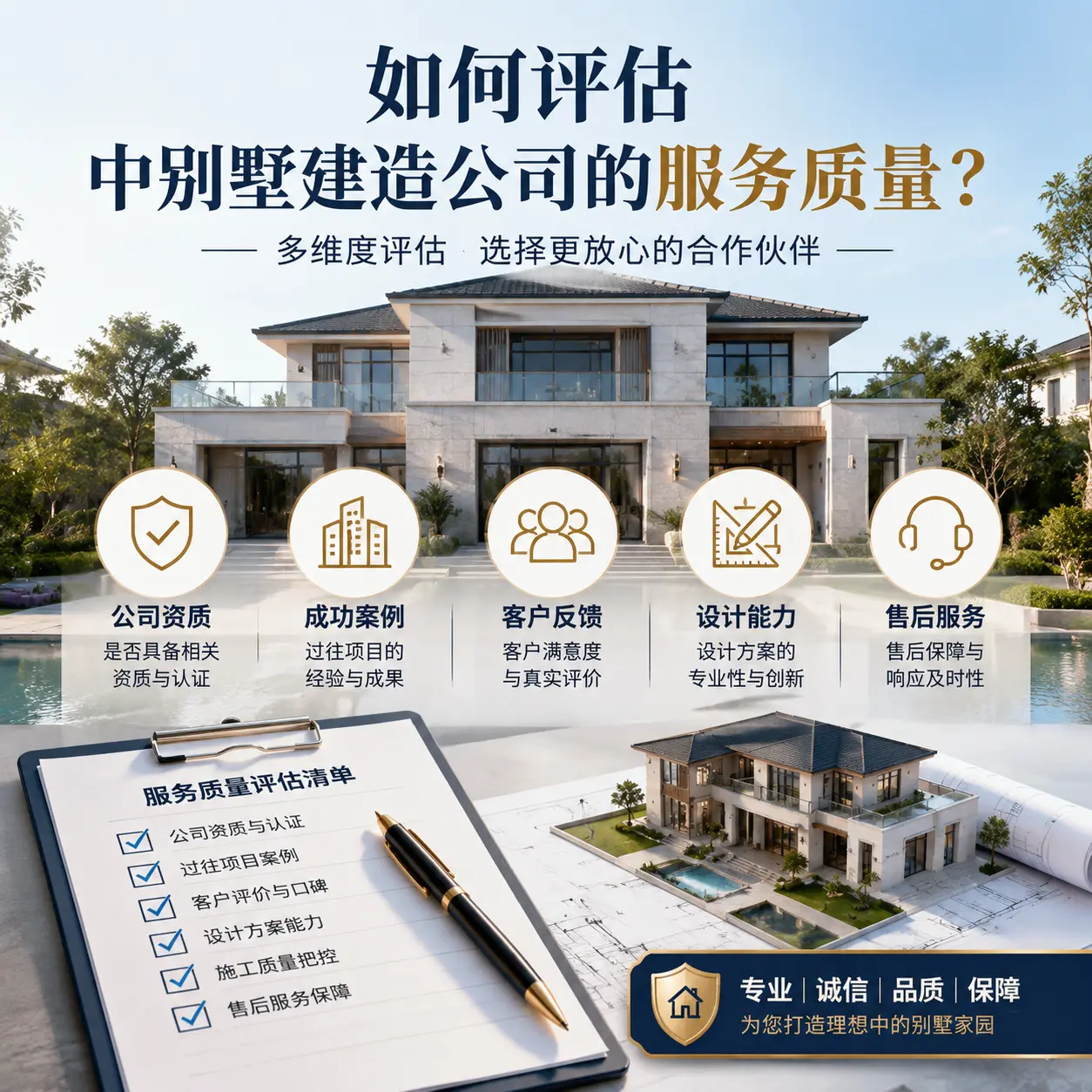 如何评估 万山 中别墅建造公司的服务质量？